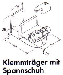 Plissee Klemmträger mit Maßen